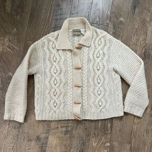 Vintage wool Cable Knit Cream Sweater